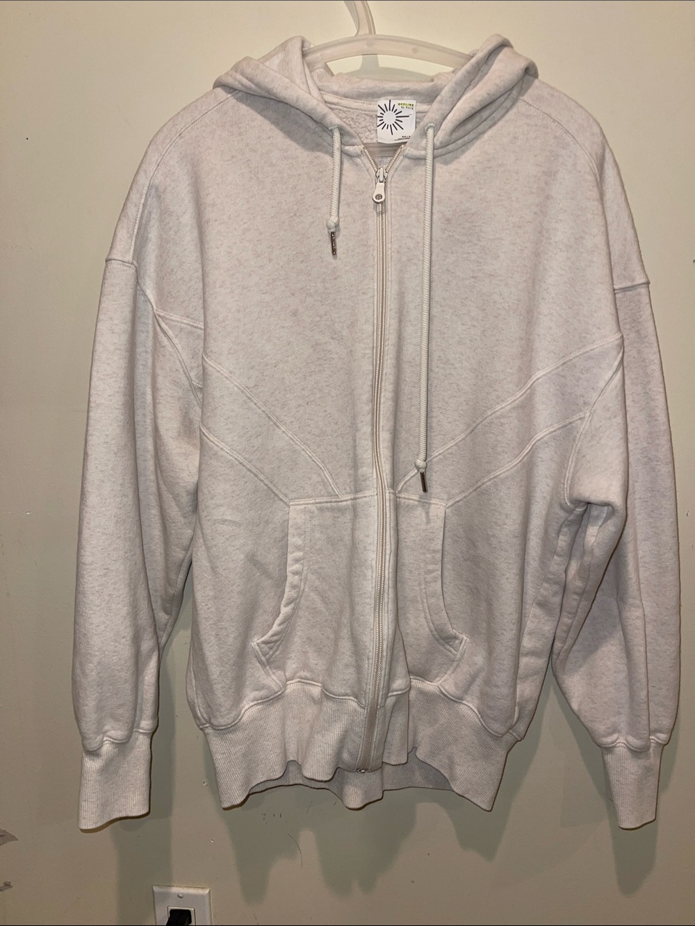 aerie Light Gray Zip-Up Hoodie
